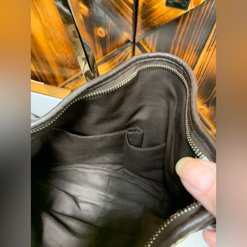 Coach Brown Signature Jacquard Hobo Bag with Wallet - Picture 9 of 16